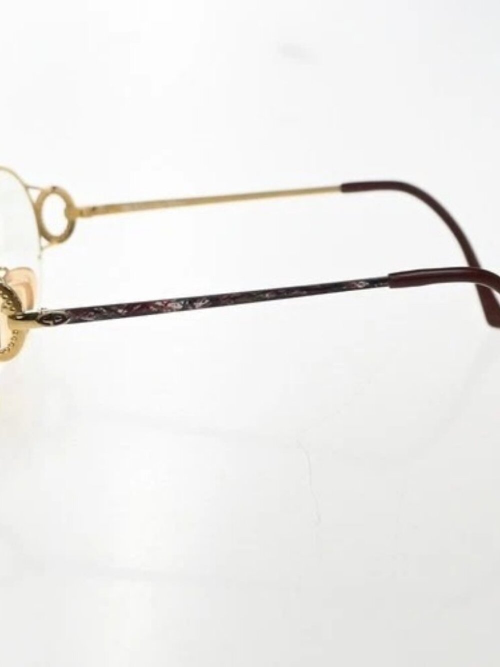 CHRISTIAN DIOR Logo Reading Glasses Eye Wear Metal Plastic Gold Red 09KP535 - Picture 3 of 14
